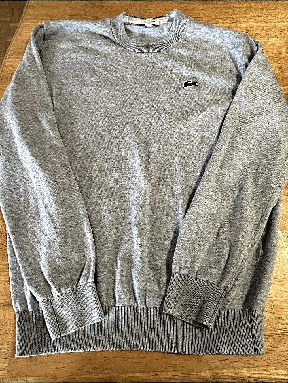 Lacoste Classic Fit Crew Neck Cotton Sweater Gray XL